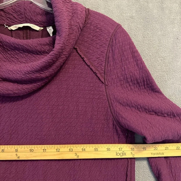 Soft Surroundings Chelsea Cowl Neck Textured Tunic Size M Purple Button Detail - Picture 7 of 8